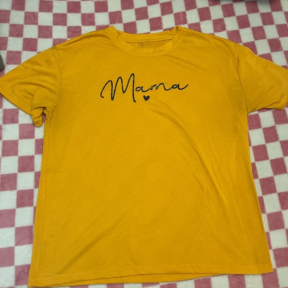 Vibrant Yellow Short Sleeve Tee with 'Mama' Design - Picture 1 of 1